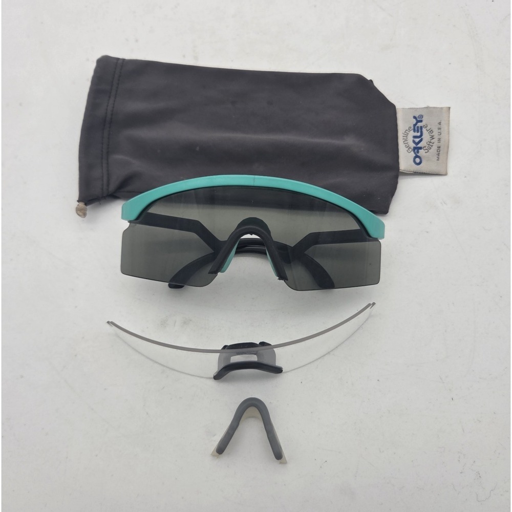 Vintage Original 80s 90s Oakley Razor Blades Sunglasses W/ Extra Nosepiece Lens